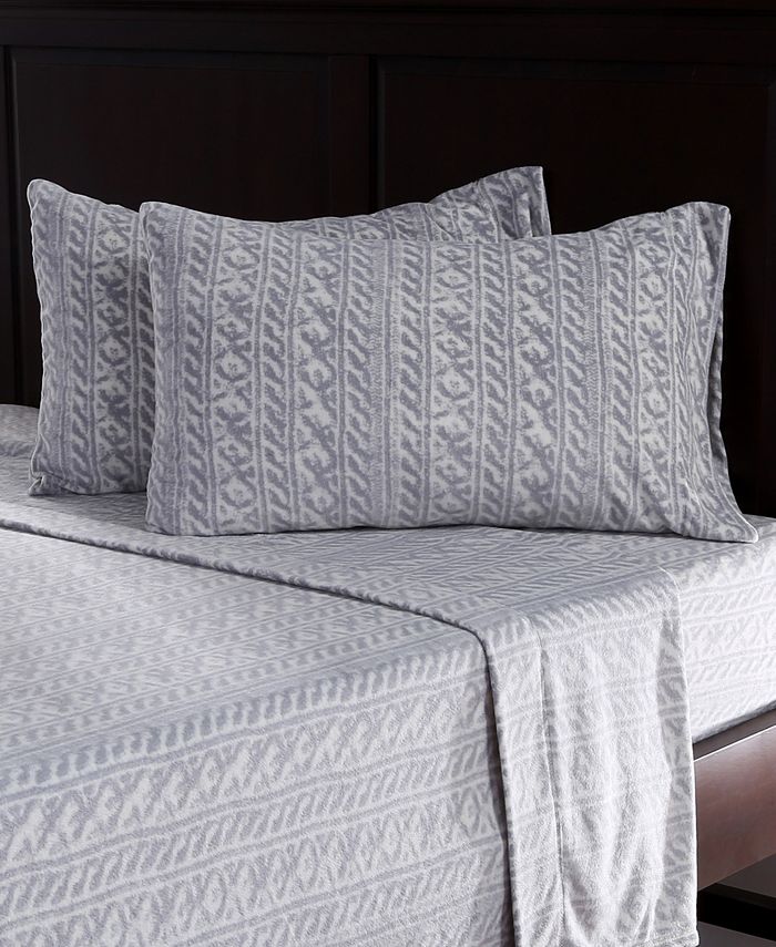Berkshire Blanket Home Co. Knit Print Microfleece King Sheet