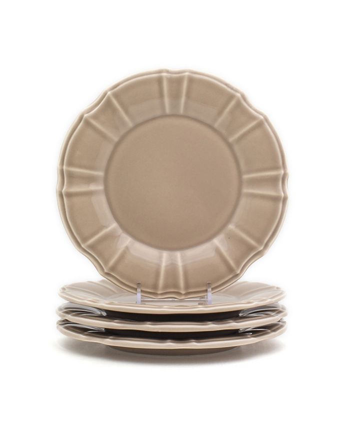 Euro Ceramica Chloe 4 Piece Taupe Salad Plate Set Macy's