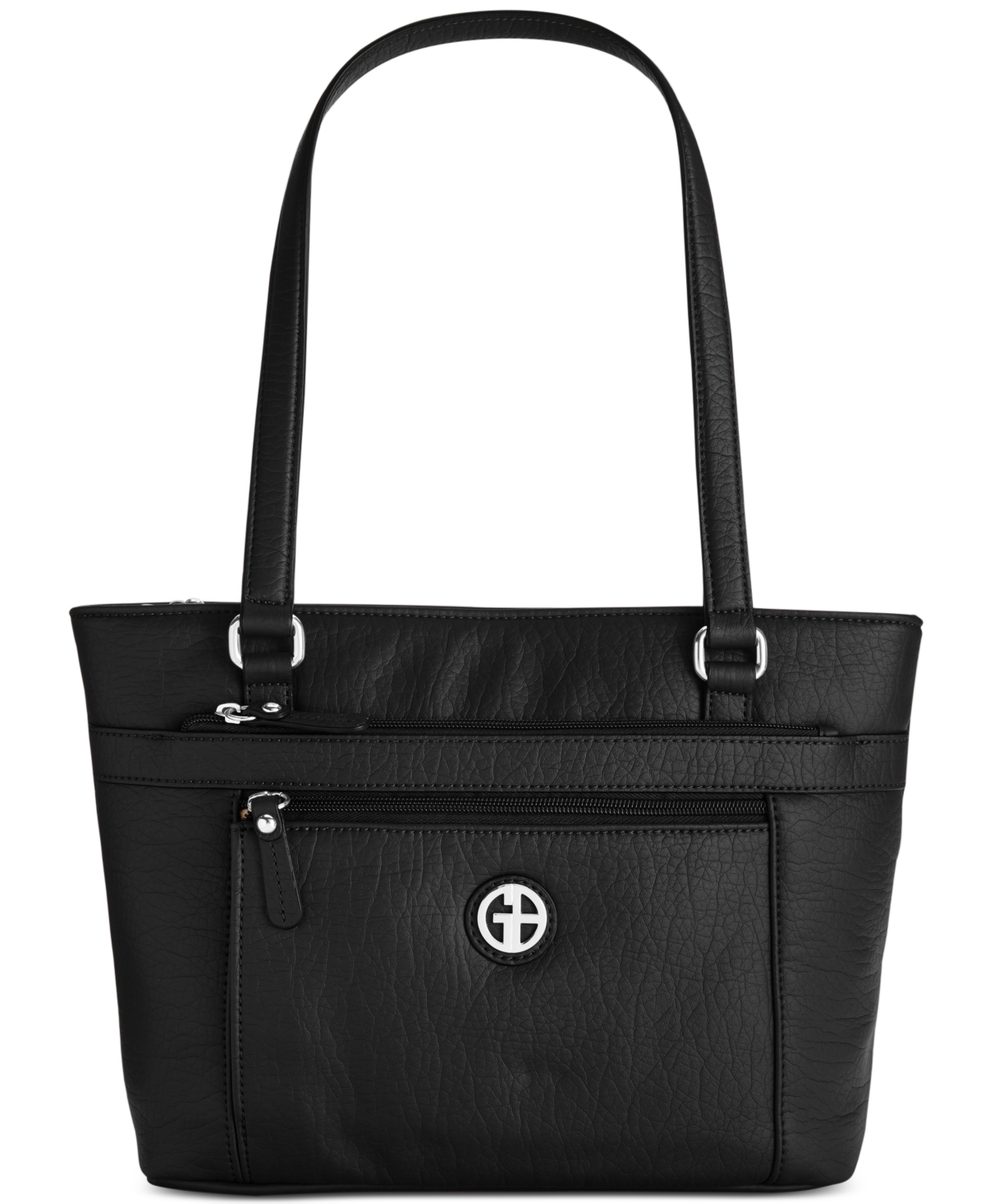 Pebble Tote, Created for Macy's - Black/Black/Silver