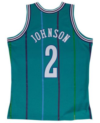 Mitchell & Ness Men's Slap Sticker Swingman Jersey Hornets 1994 Larry Johnson Jerseys