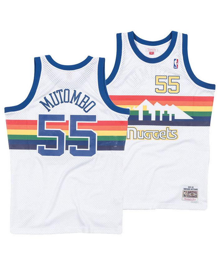 Denver Nuggets Dikembe Mutombo 1991 Hardwood Classics Home Swingman Jersey  By Mitchell & Ness - White - Mens