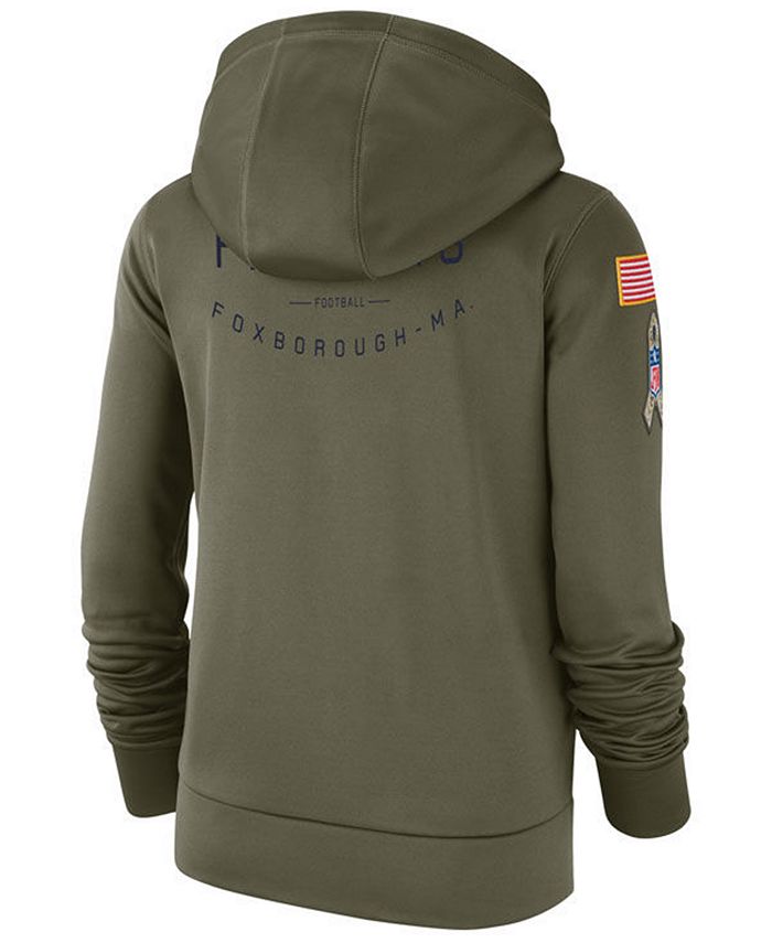 Nike Women's New England Patriots Salute To Service Therma Hoodie - Macy's