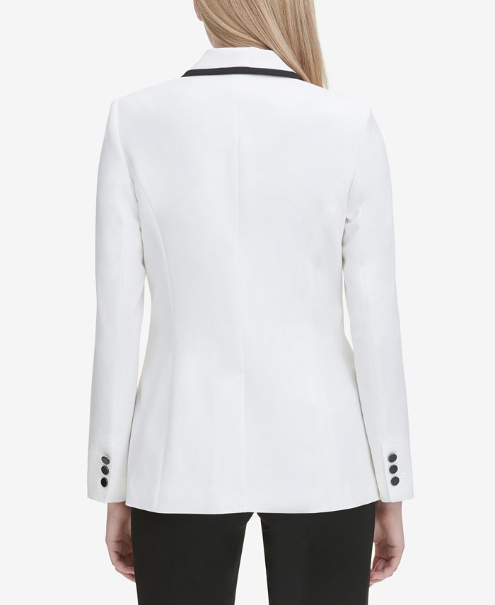 Calvin Klein Black-Piped White Jacket & Reviews - Jackets & Blazers ...
