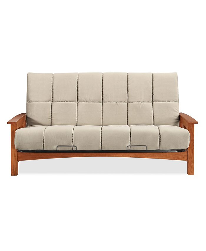 Dwell Home Inc. Denver Vintage Oak Futon Frame with 8" Panel Quilted
