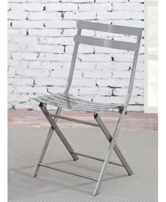 CLOSEOUT Mina Stainless Steel Folding Chair (Set of 2)