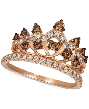 image of Le Vian Chocolate & Nude Diamond Tiara Ring (7/8 ct. t.w.) in 14k Rose Gold