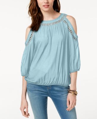 macys cold shoulder tops