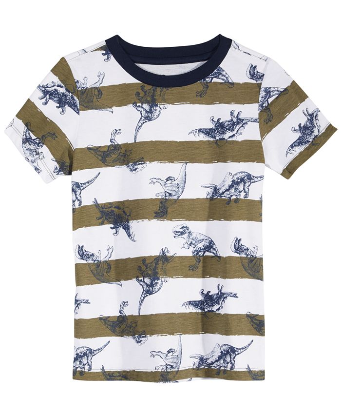Epic Threads Little Boys Dino Stripe T-Shirt, Created for Macy's - Macy's