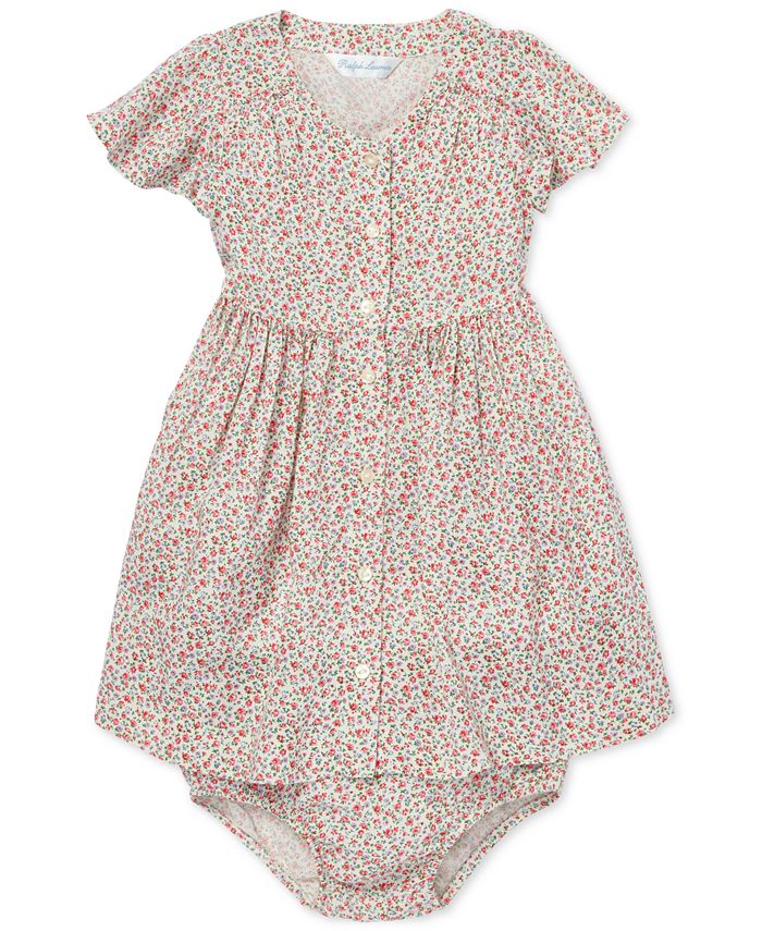 Polo Ralph Lauren Baby Girls Floral-Print Fit & Flare Dress - Macy's