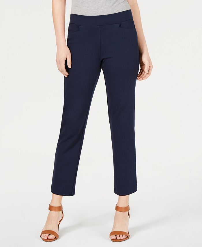 Style & Co Cropped Pull-On Straight-Leg Pants, Created for Macy's ...