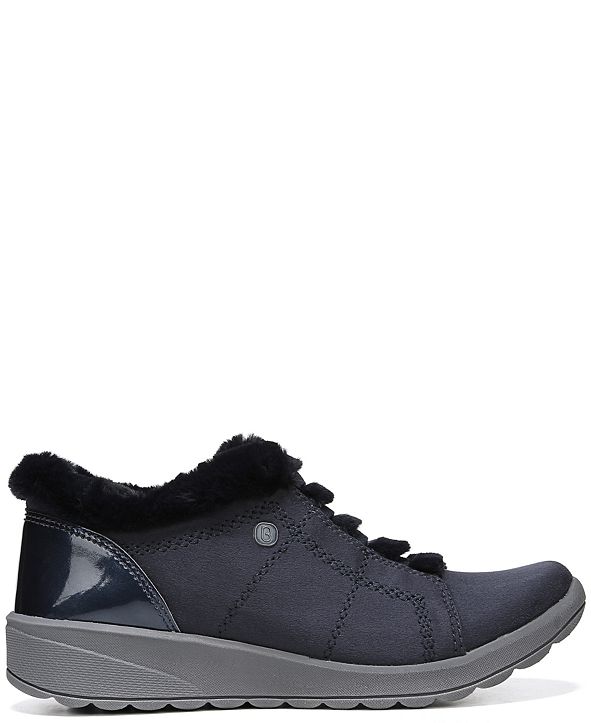 bzees golden fur trim washable slip on sneakers