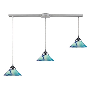 Elk Lighting Refraction Collection 3 Light Linear With Car Glass In Chrome