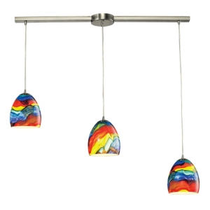 Colorwave Collection 3 light pendant in Satin Nickel