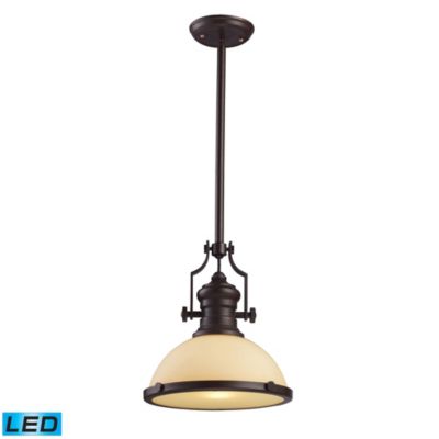 Macy's Chadwick 1-Light Pendant in Oiled Bronze - LED Offering Up To 800 Lumens (60 Watt Equivalent) with F