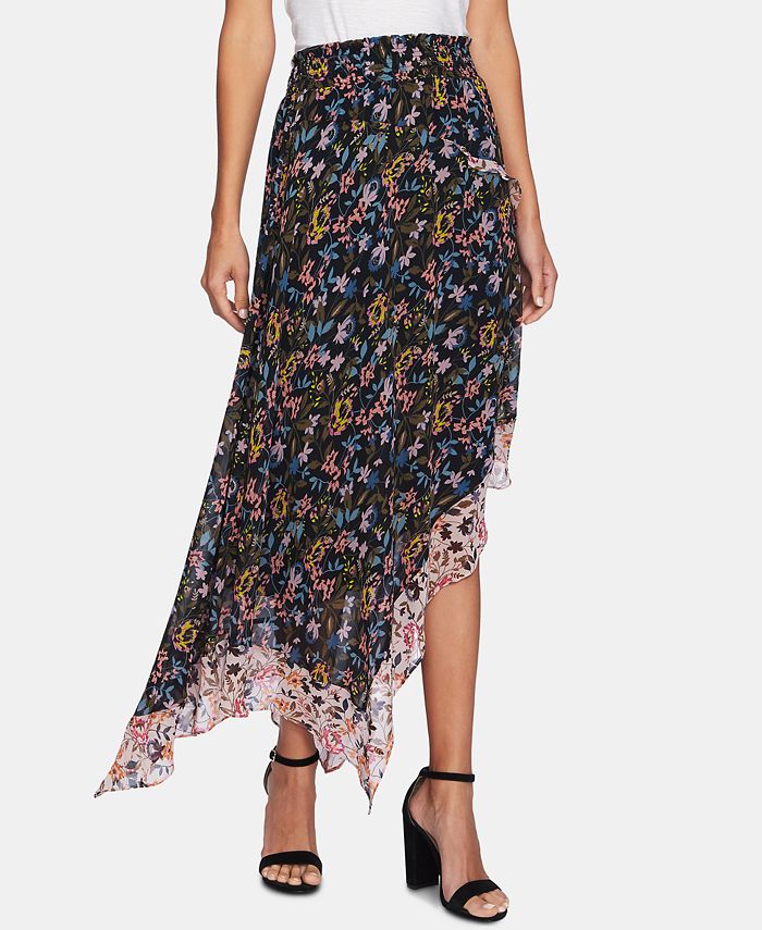 CeCe Demure Flora Asymmetrical Skirt - Macy's