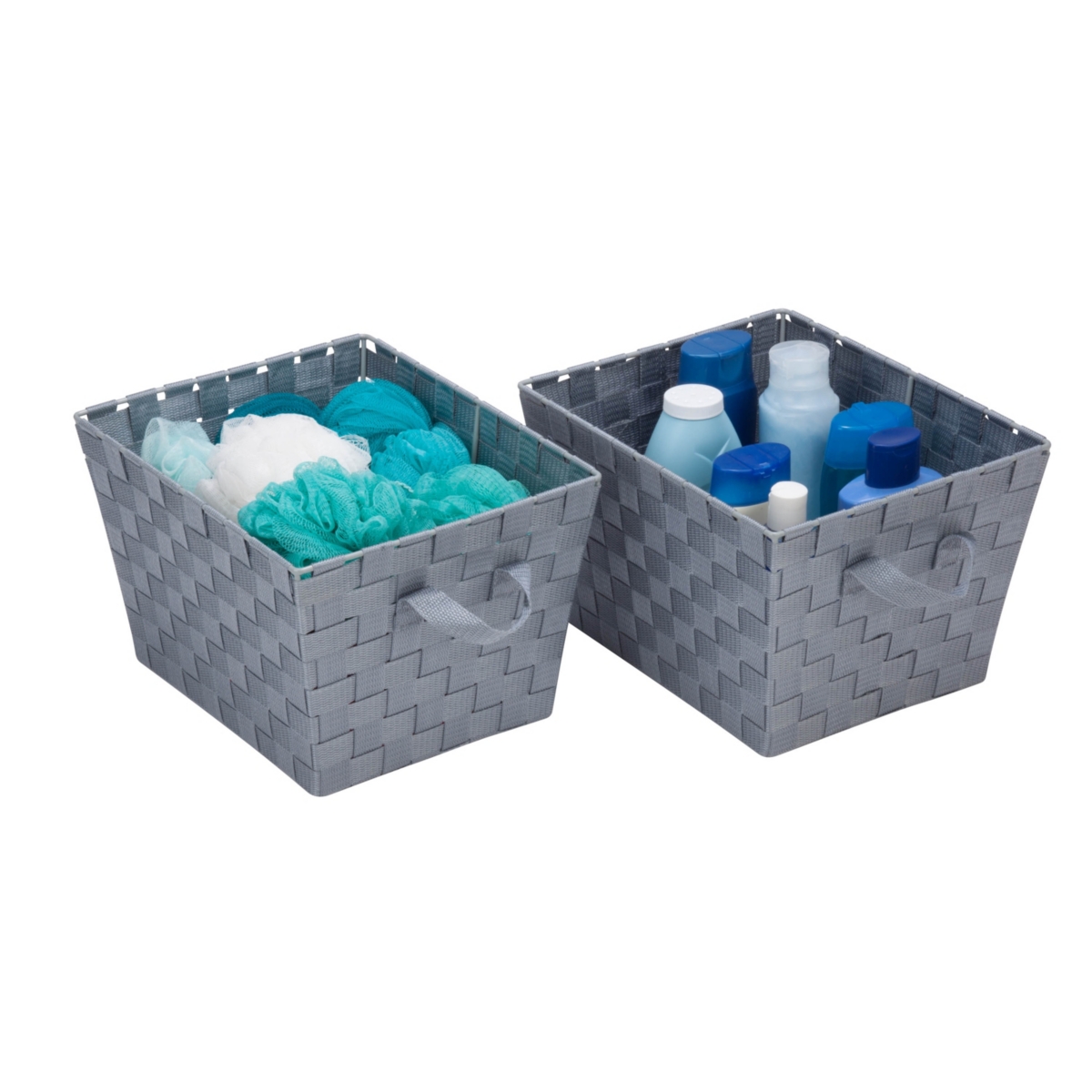 Set of 2 Woven Baskets, Gray - Gray