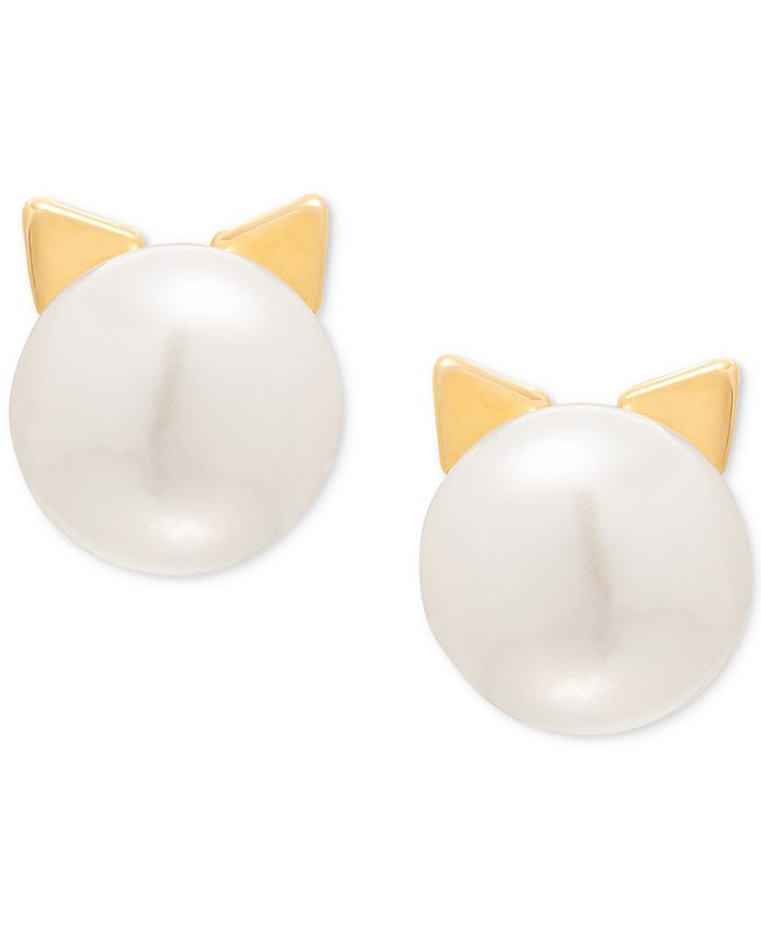 Macy's Children's Cultured Freshwater Button Pearl (7-3/4mm) Cat Stud ...