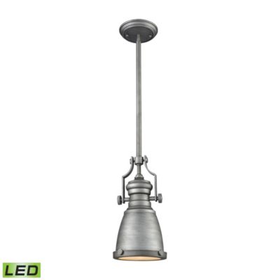 Macy's Chadwick 1 Light Pendant in Weathered Zinc with Frosted Glass Diffuser