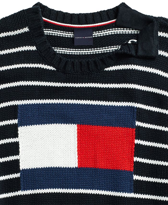 Tommy Hilfiger Men's Flag Intarsia Sweater with Magnetic Closures - Macy's