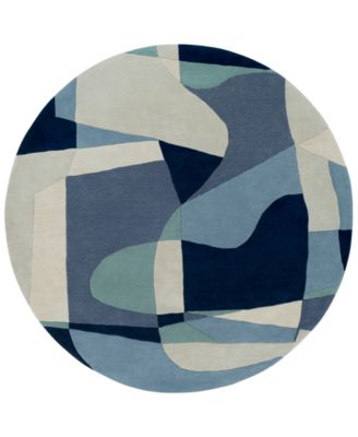 Livabliss - Forum FM-7195 Teal 6' Round Area Rug