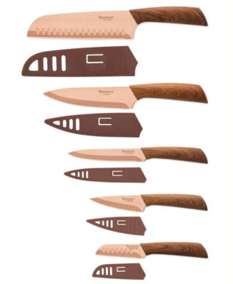 Hampton Forge - Tomodachi™ Raintree - 10 Piece Knife Set with 5 Matching Blade Guards, Copper Titanium