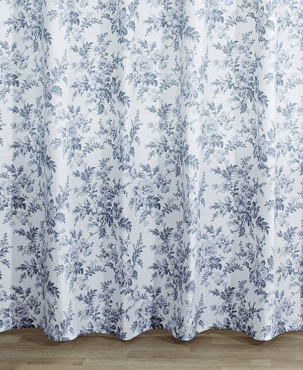 Laura Ashley Annalise Floral 100 Cotton Shower Curtain & Reviews