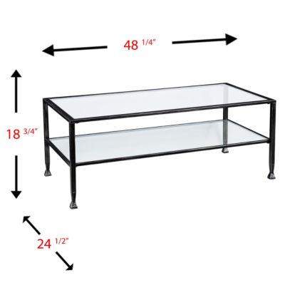 Brookford Metal and Glass Rectangular Open Shelf Cocktail Table