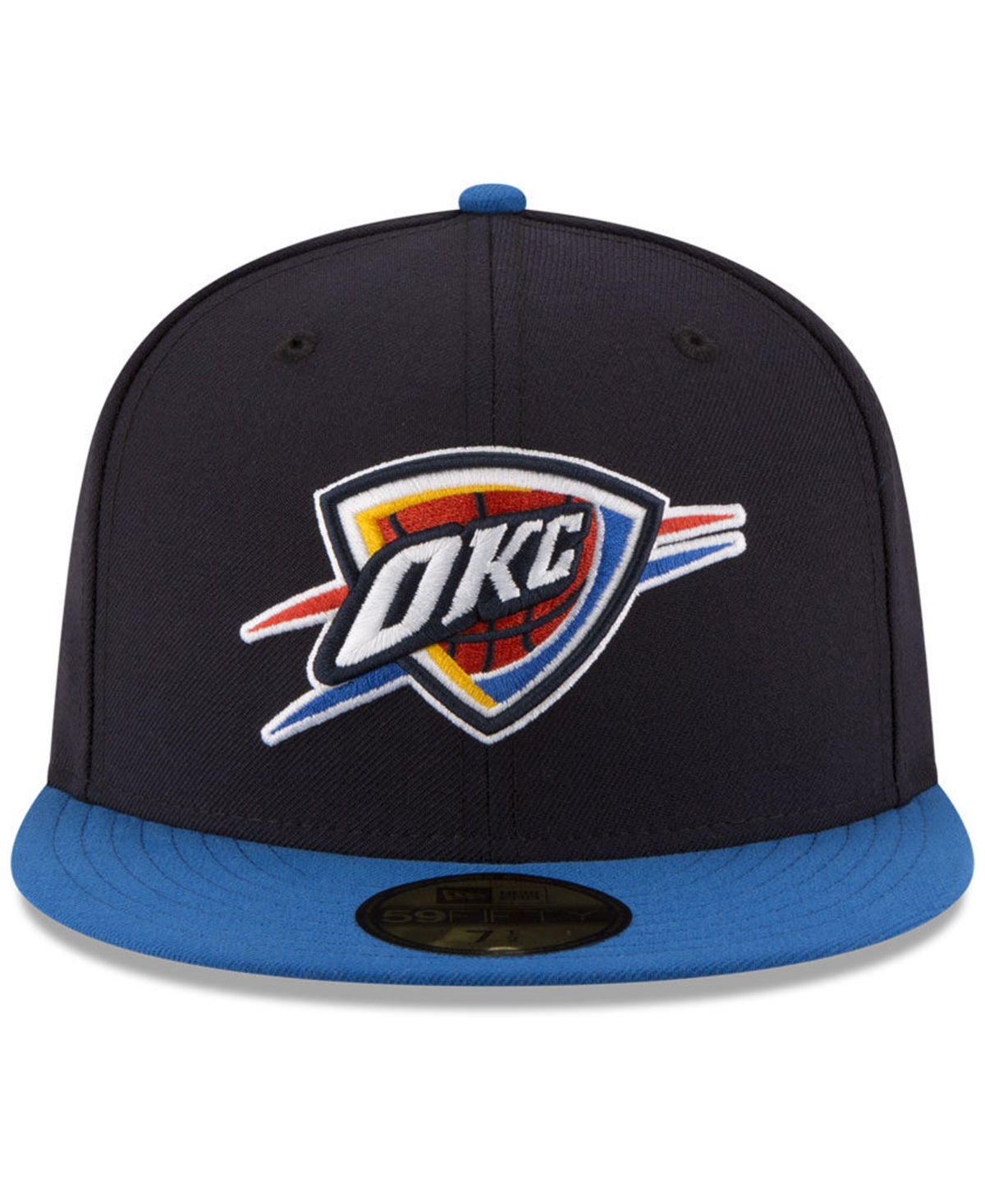 New Era Oklahoma City Thunder Basic 2 Tone 59fifty Fitted Cap In Black,blue