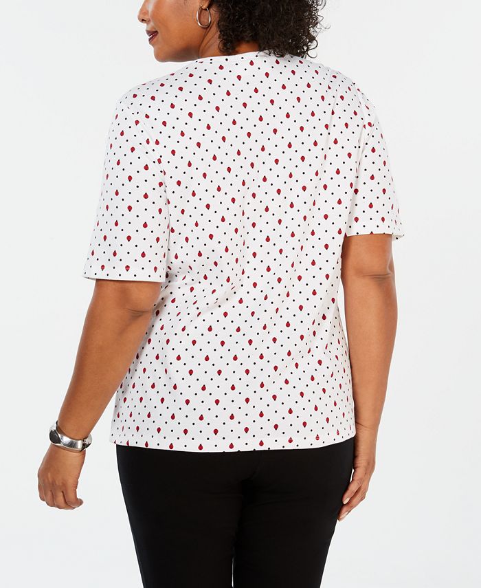 Karen Scott Plus Size Ladybug-Print T-Shirt, Created for Macy's ...