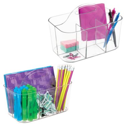 iDesign 4-Section Storage Caddy Organizer with Handle - Clear