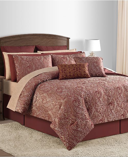 Sunham Closeout Malia 20 Pc Burgundy Comforter Sets Reviews