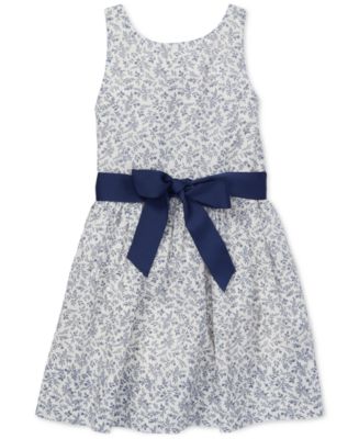 Polo Ralph Lauren Little Girls Floral-Print Fit & Flare Cotton Dress ...