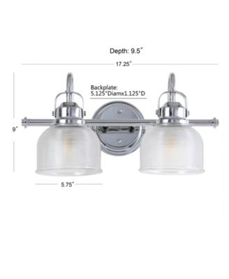 Virginia 2-Light Metal, Glass Led Vanity Light