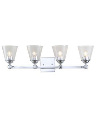 Marion 4-Light Hurricane Metal, Glass Vanity Light