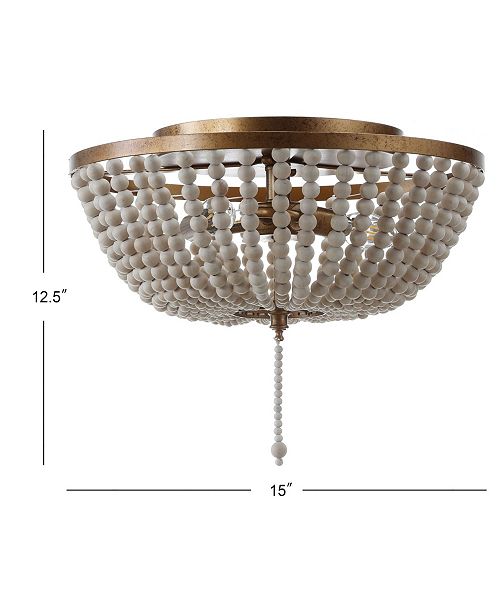 Jonathan Y Allison Wood Beaded Metal Led Flush Mount Reviews
