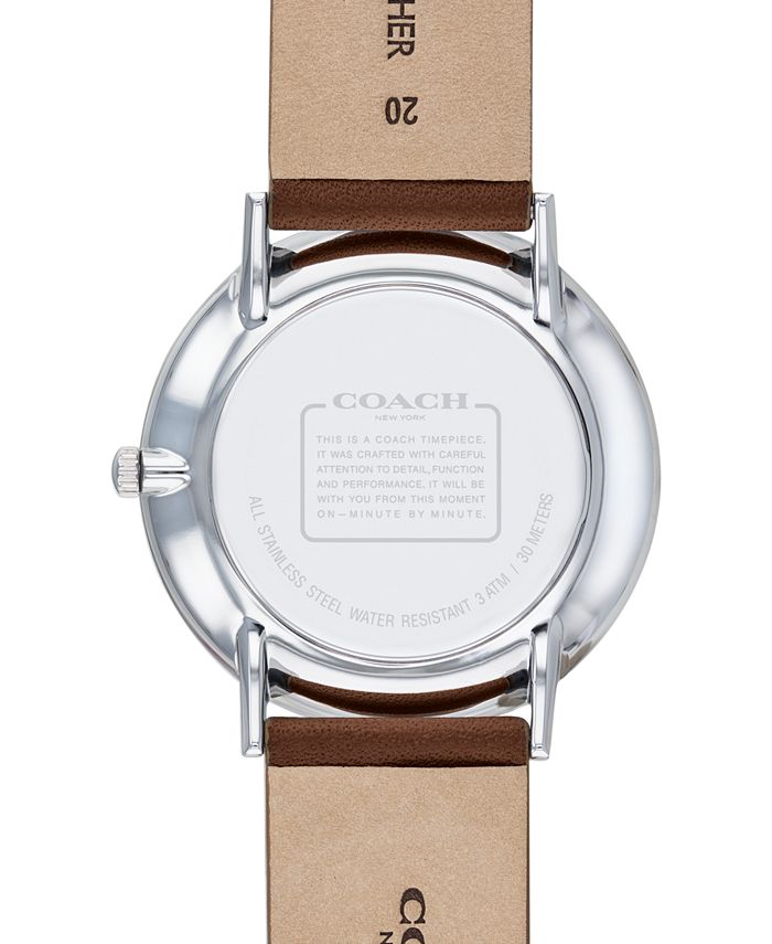 COACH Men s Varick Mahogany Leather Strap Watch 40mm Macy s