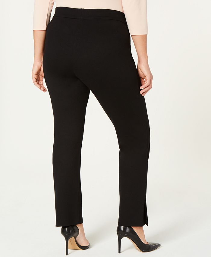 JM Collection Plus Size Pull-On Slim Ponte Pants, Created for Macy's ...