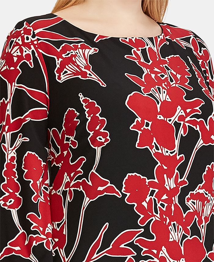 Lauren Ralph Lauren Plus Size Floral-Print Shift Dress - Macy's