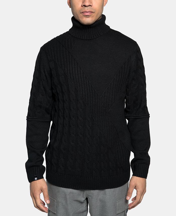 Sean John Men's Cable Knit Turtleneck Sweater - Macy's