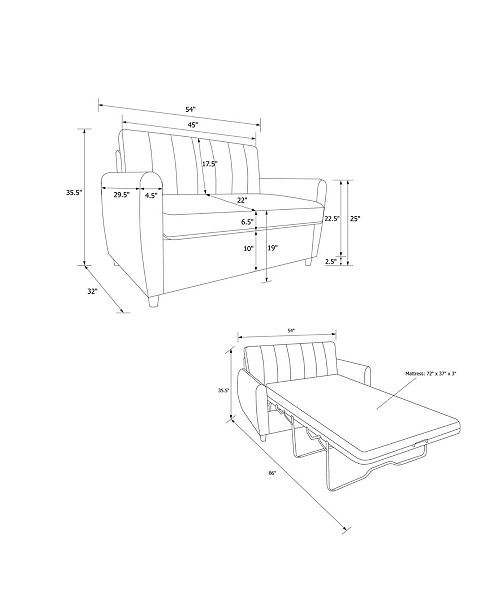 Novogratz Collection Novogratz Brittany Sleeper Sofa with Memory Foam
