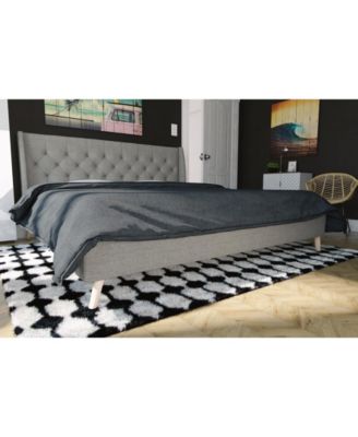 Novogratz Collection - Her Majesty Bed in Grey Linen