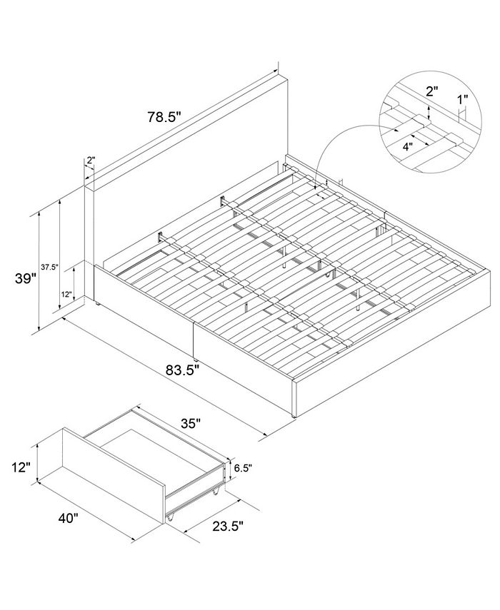 Novogratz Collection Novogratz Kelly Upholstered King Bed with Storage