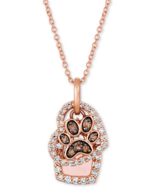 image of Le Vian Nude & Chocolate Diamond Paw Print & Heart 20