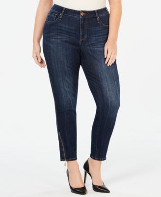 Seven7 Jeans - Plus Size Zipper-Trim Skinny Jeans