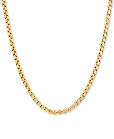Box Link 22" Chain Necklace in 14k Gold