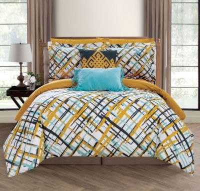 Chic Home - Abstract 9-Pc. Full Bed In a Bag Comforter Set