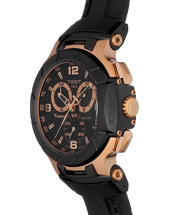 Tissot Men's Swiss Chronograph T-Race Black Rubber Strap Watch 50 ...