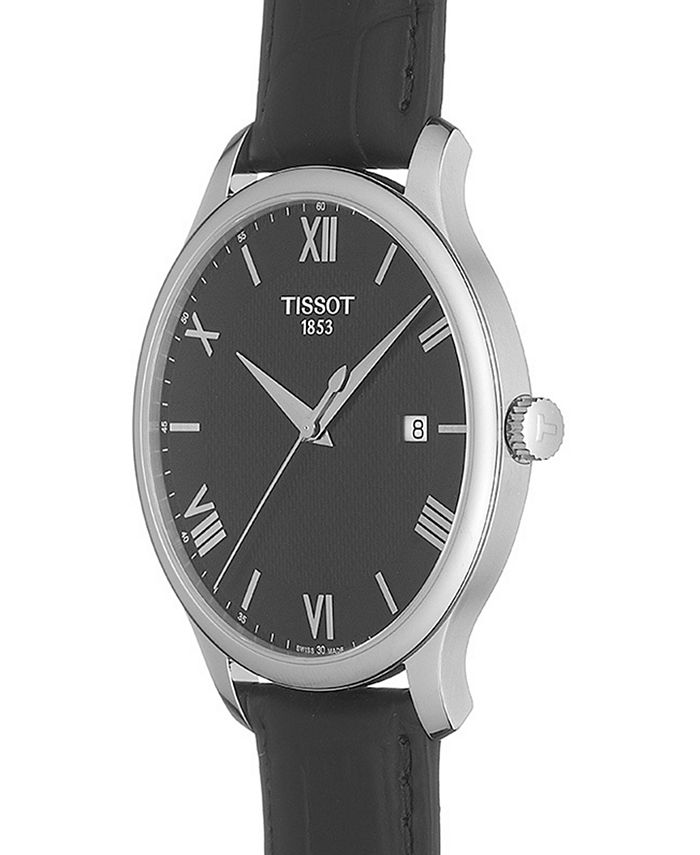 Tissot Men's Swiss Tradition Black Leather Strap Watch 42mm T0636101605800 & Reviews Macy's