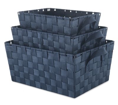Whitmor - Set of 3 Woven Strap Storage Baskets