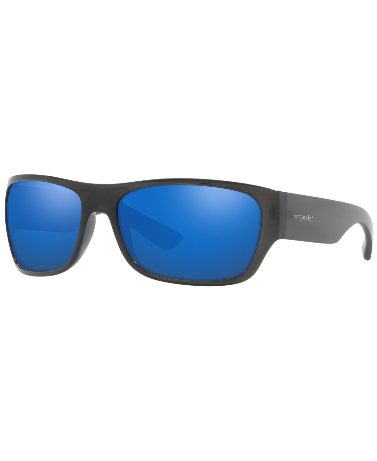 Sunglass Hut Collection Sunglasses, Hu2013 63 In Dark Grey,blue Mirror Blue